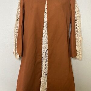 Joy Steven’s Vintage  Retro Midi Dress Brown Size M-L